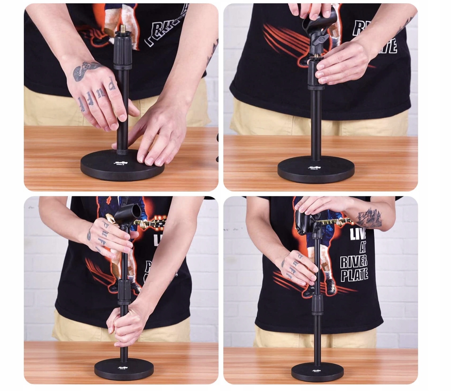 Uchwyt statyw biurkowy prosty do mikrofonu Moukey MMs-2 Typ uchwyt