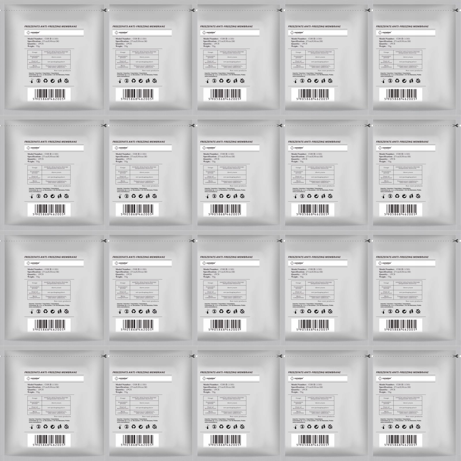 Membrána pro kryolipolýzu 30 cm x 27 cm M (70 g)