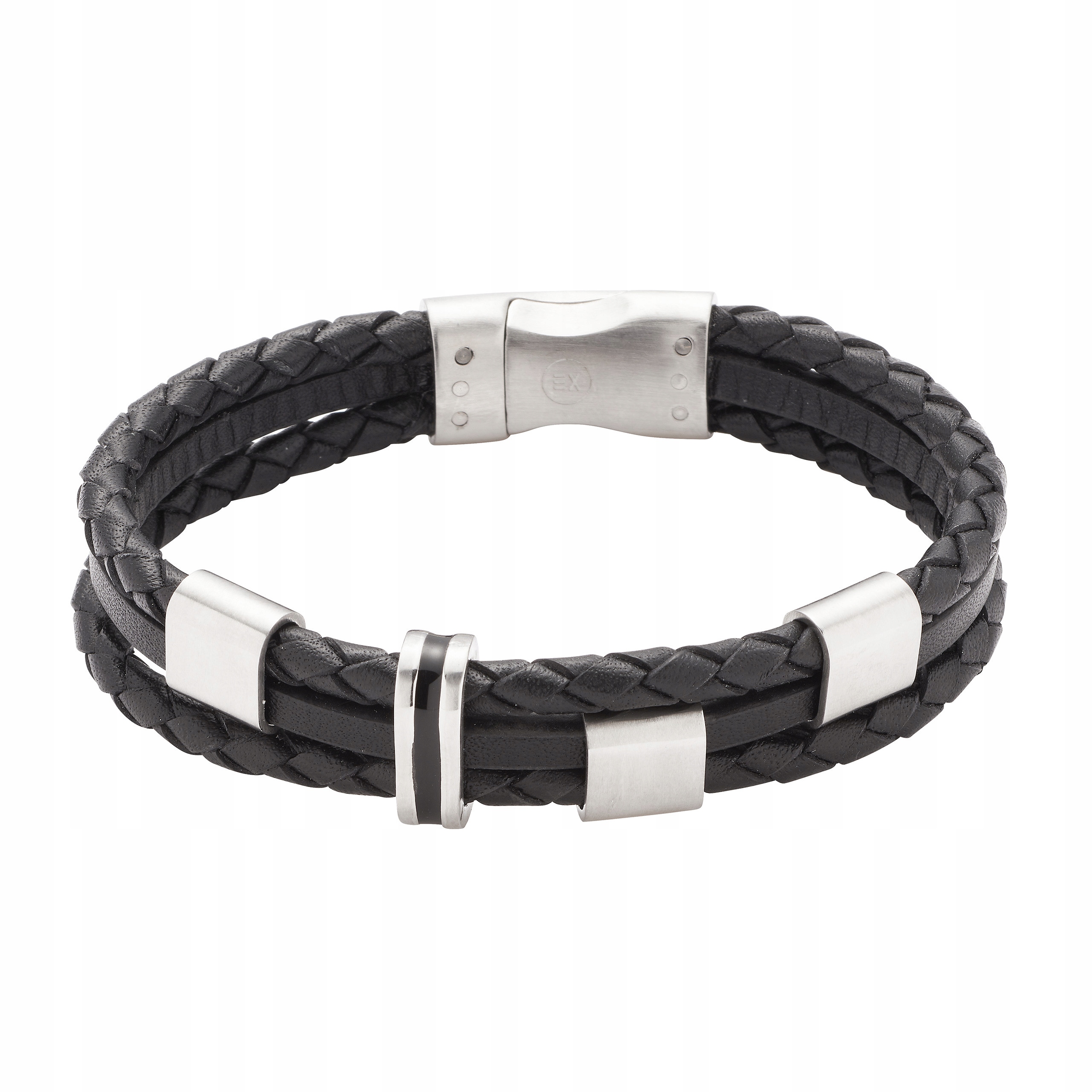 Efektní magnetický náramek Ocel Ušlechtilý Řemínek Kožený Pánský