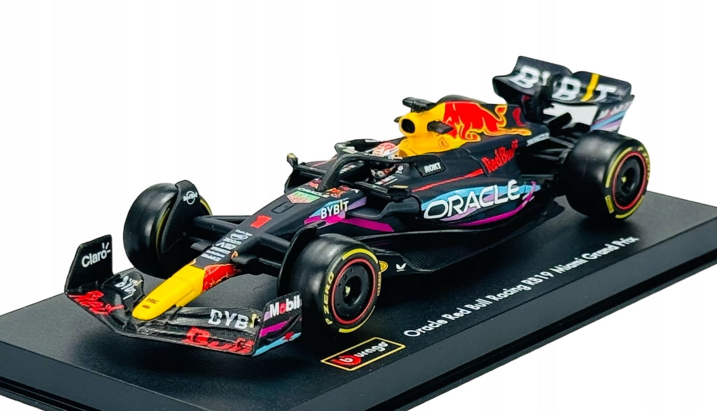 Bburago F1 Red Bull RB19 #1 Verstappen Miami 38083 1:43 Vitrína Formule 1