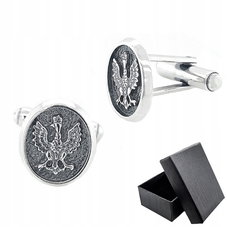 Manžetové knoflíčky stříbrné 925 Patriotické Orel