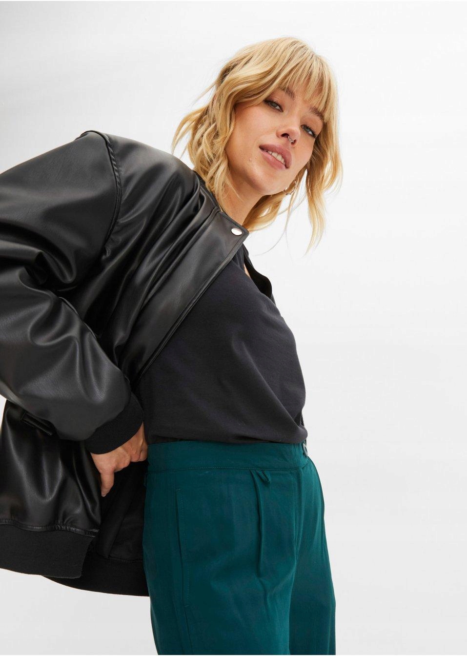 Bonprix SPODNIE Z OZDOBNYM ŁAŃCUSZKIEM 44 Stan (wysokość w pasie) wysoki