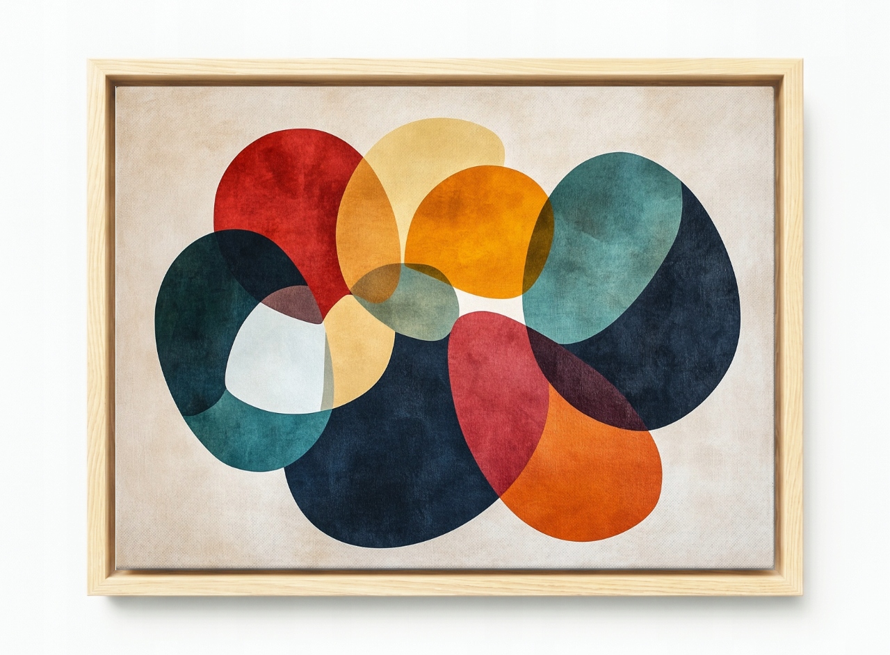 Obraz Rám American Box Abstrakce Mid-century Modern Bauhaus Retro 60x40