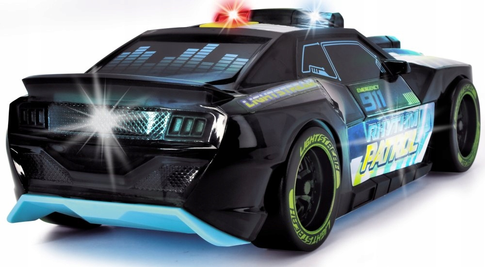 AUTO POLICYJNE RADIOWÓZ CZARNE AUTKO ŚWI/DŹW Materiał karton metal