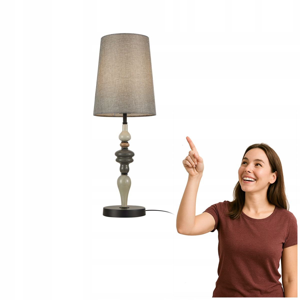 Nočná stolová lampa Nerom TB-22374A-BK Italux