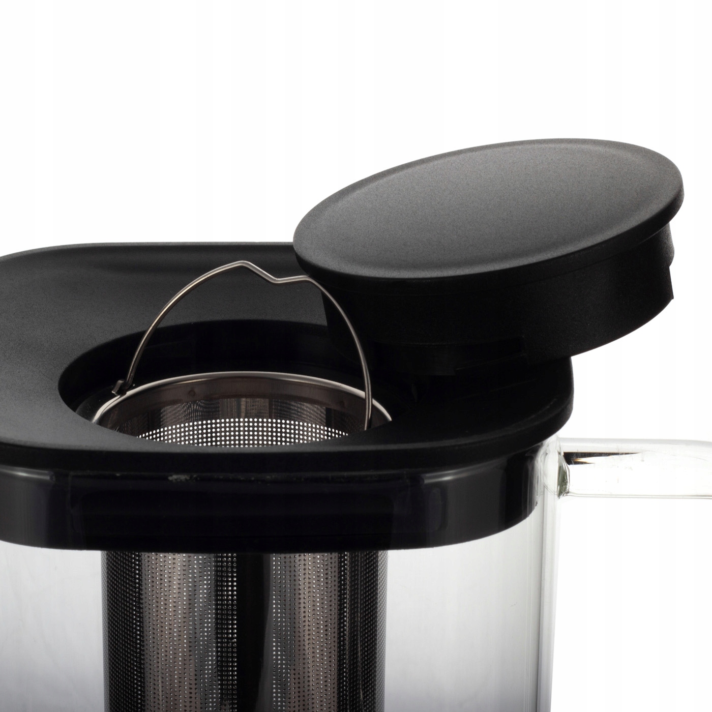 DZBANEK SZKLANY ZAPARZACZ ŻAROODPORNY DO ZIÓŁ HERBAT STALOWE SITKO KAMILLE Kolor bezbarwny