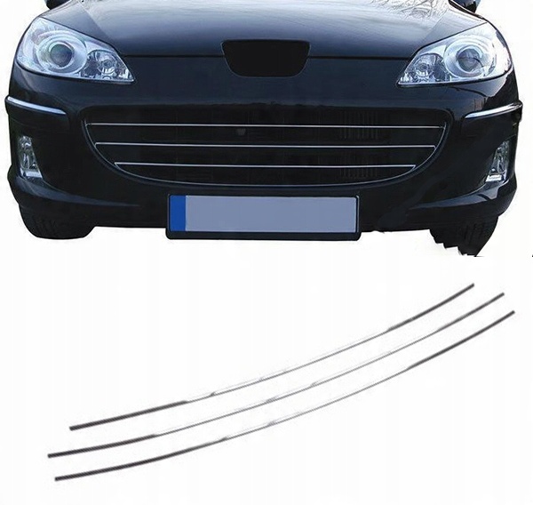 

Peugeot 407 Listwy Chrom Grill atrapa 3 szt Tuning