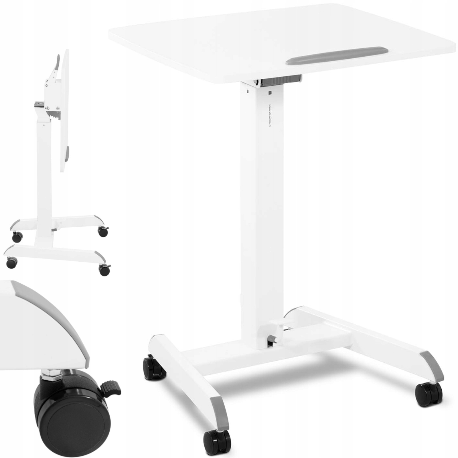 Odklápací hydraulický nastaviteľný stolík pod notebook na kolieskach 60x52 cm
