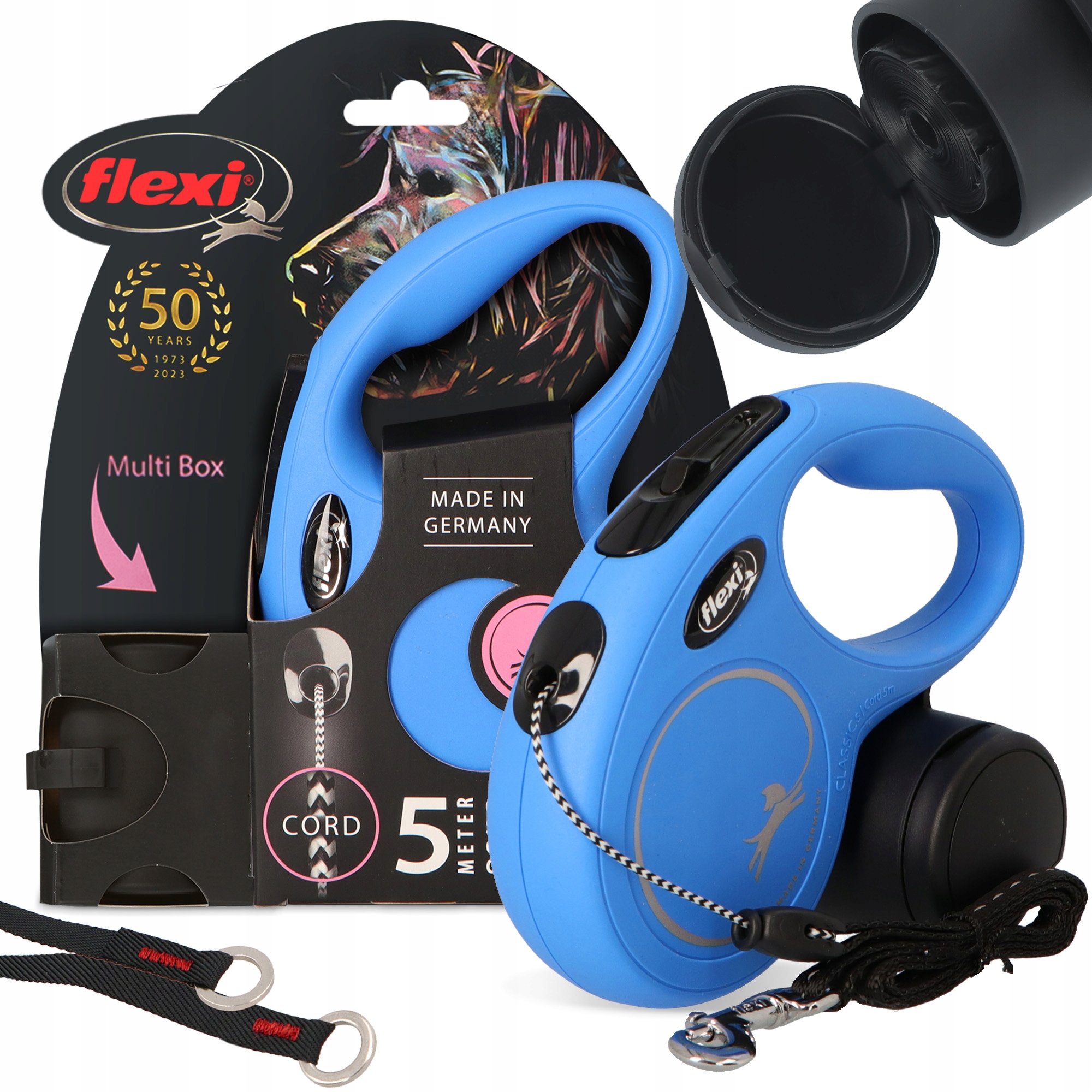 Levně Vodítko Automatická blokovací 12 kg 5 m Lanko Nádoba Sáčky Psí odch 3O