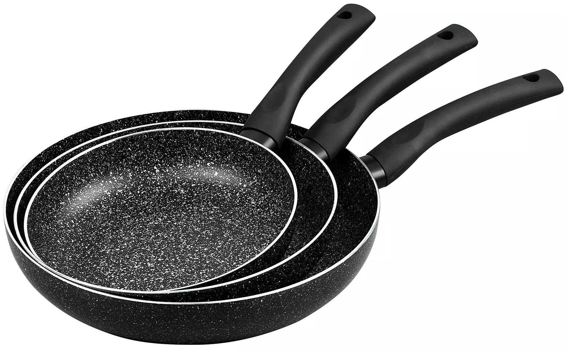 Pánev Set Hliník Černý Mramor Nepřilnavá Ø20/24/28 cm