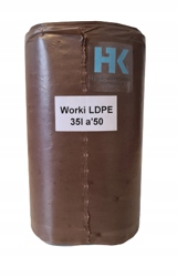 

Worki na śmieci 35L Ldpe, brązowe, 50 sztuk
