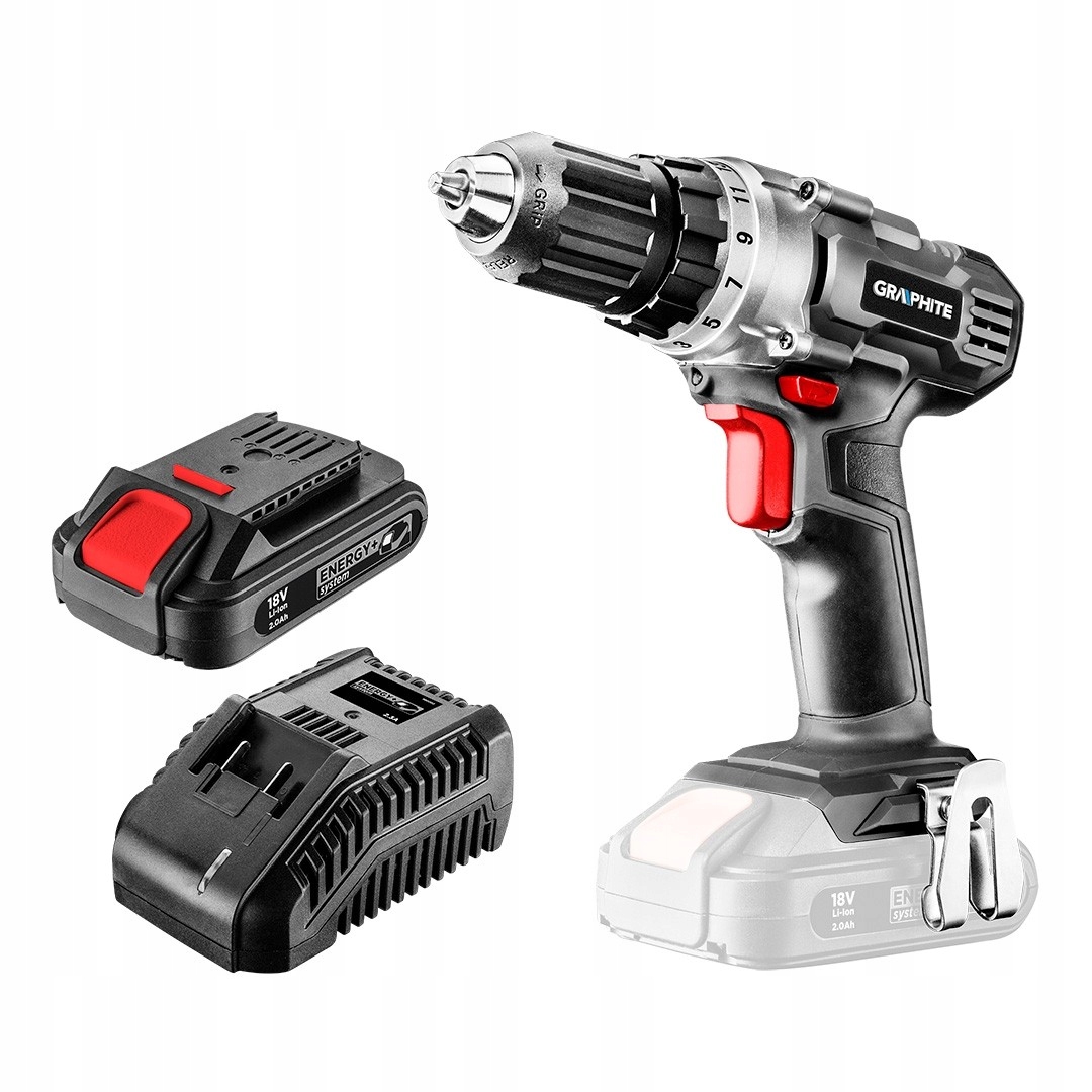 Wiertarko wkretarka aku Energy 18V 2 0Ah GRAPHITE
