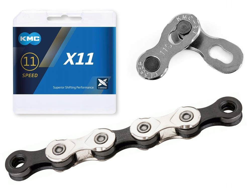 Řetěz na kolo Kmc X11 stříbrno-černý 118 článků, 5,65 mm 11rychlostní