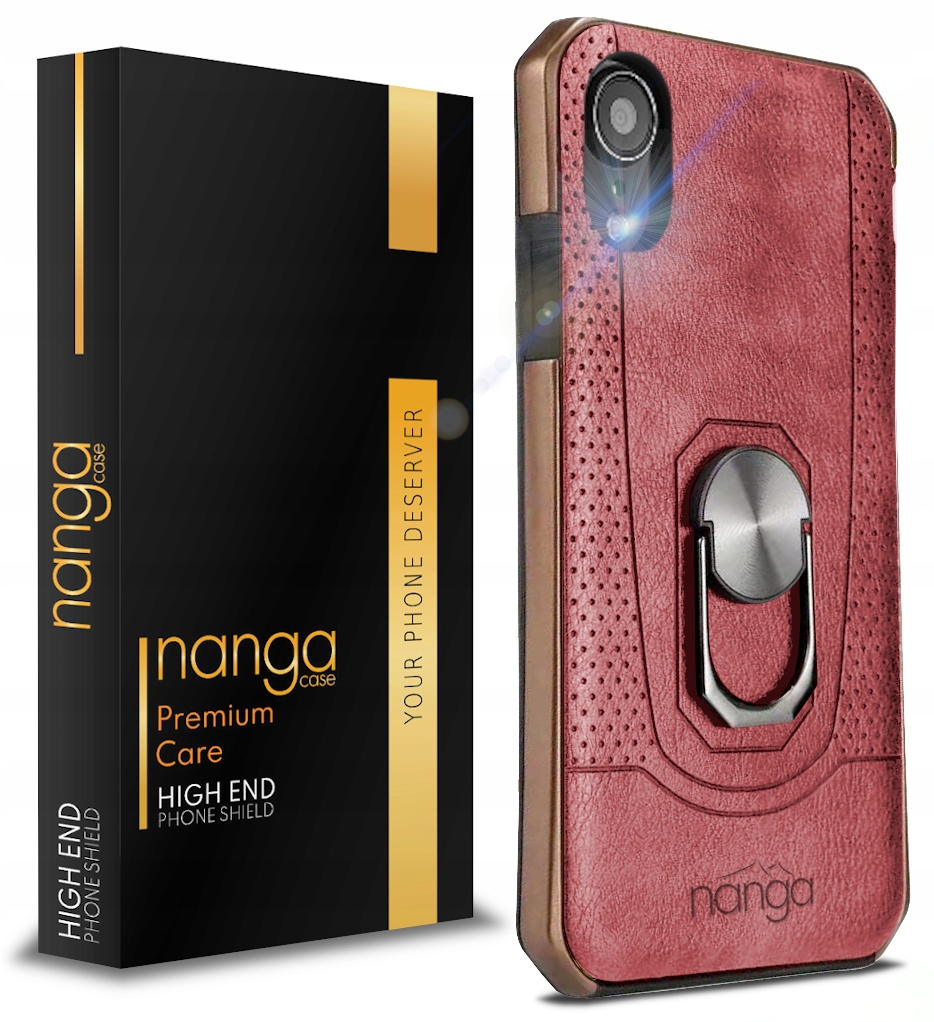 

Etui Ze Skóry Vintage Ring Do Iphone Xr Brąz
