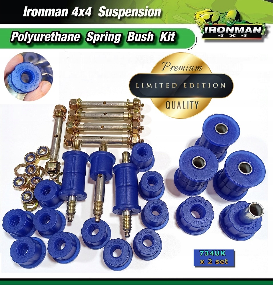 Ironman 734UK x2 + śruby, tuleje resorów, polibusze Suzuki Samurai, SJ HIT!