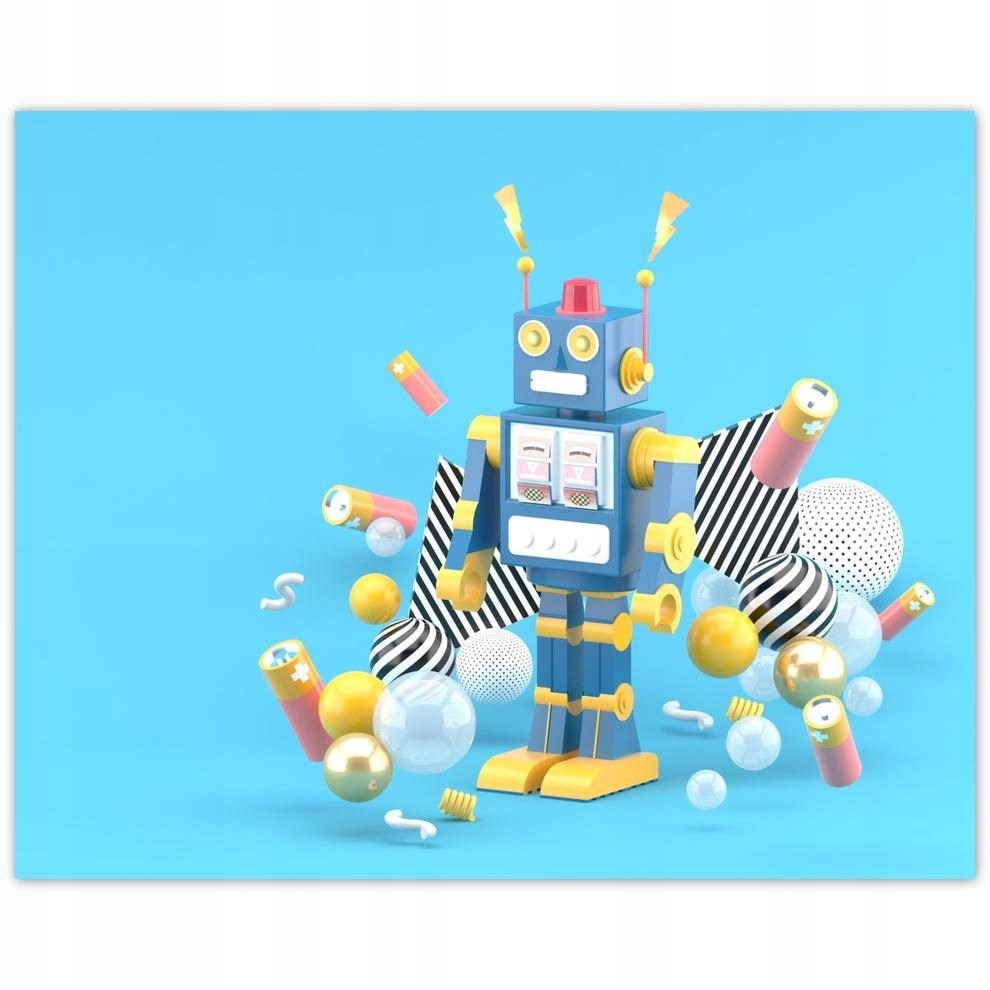 

Plakat 50x40 Niebieski Robocik Robot