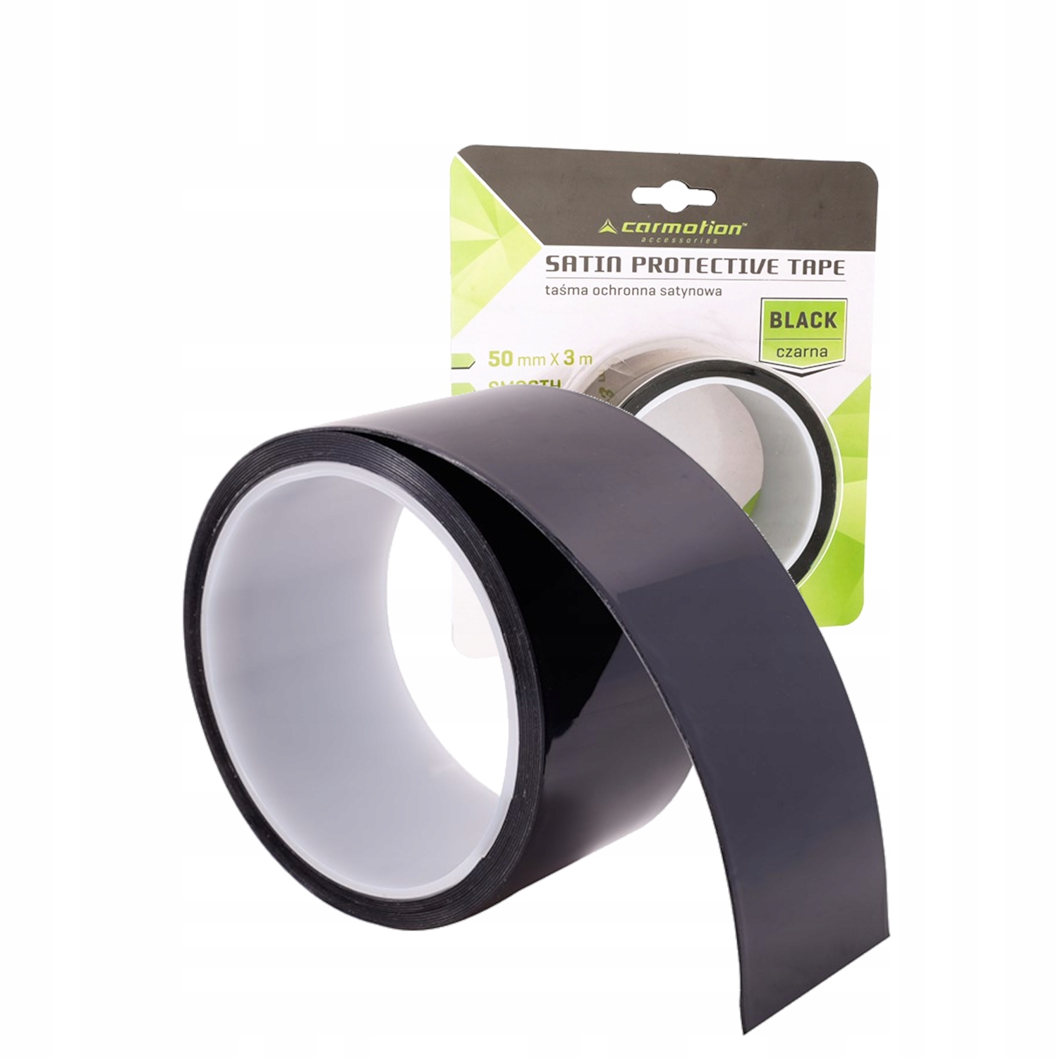 TAŚMA ZABEZPIECZAJĄCA PRÓG 5x300cm CZARNA SATYNA