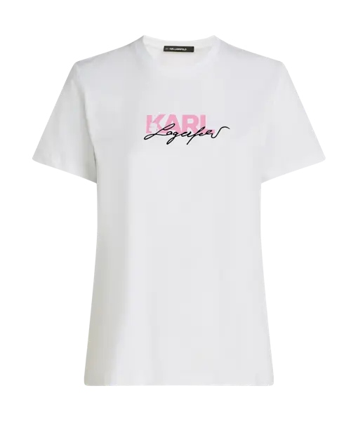 Karl Lagerfeld Dámské Tričko S Bavlnou, Kulatý Výstřih, Bílá Barva, Velikost M, 5A