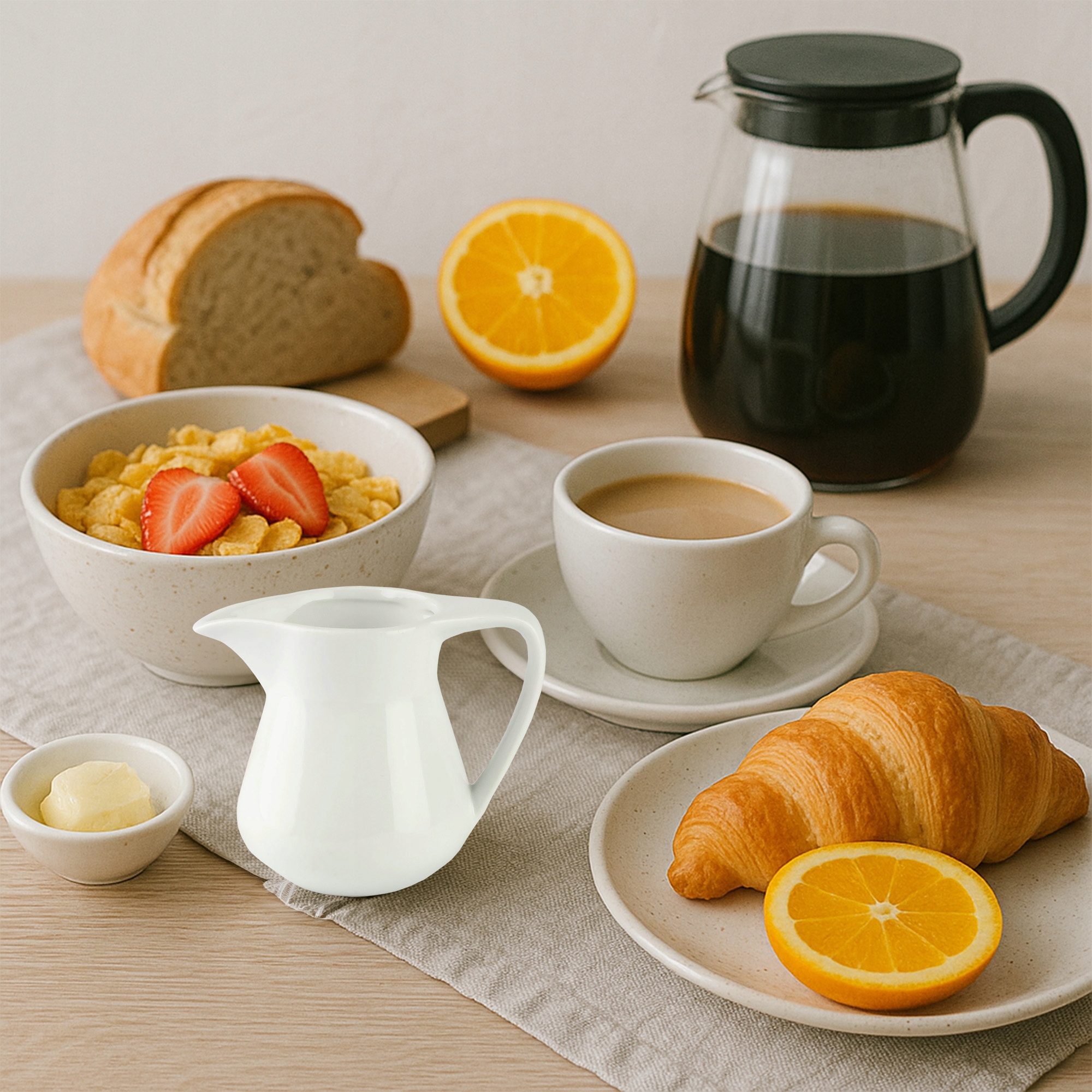 MLECZNIK PORCELANOWY DZBANUSZEK DO MLEKA DZBANEK NA ŚMIETANKĘ SOSY BIAŁY