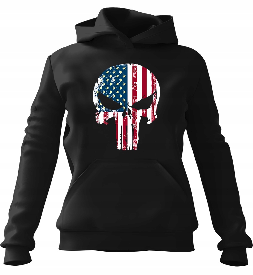 pánská mikina s kapucí Punisher America Černá 3XL pro muže, muže a muže