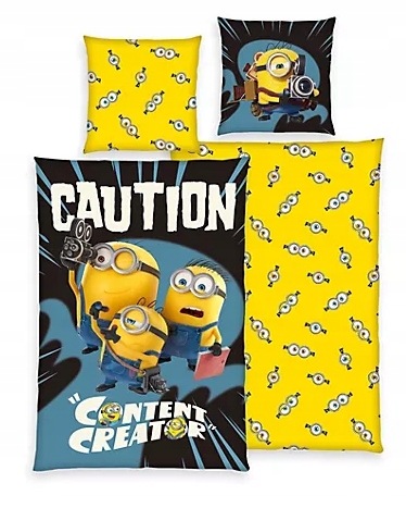Pościel bawełniana 140x200 Minionki i Potwory Komplet Pościeli 135x200