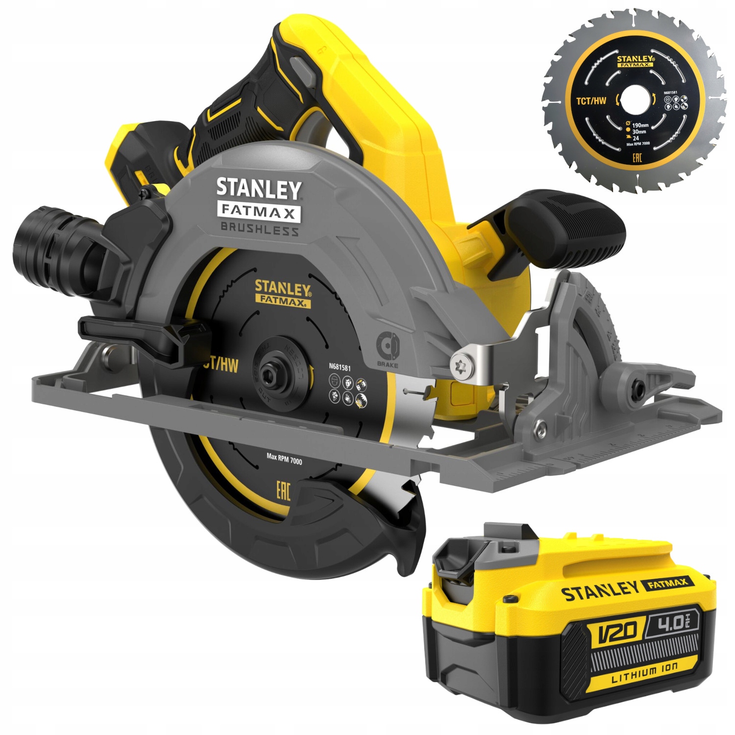 Pilarka tarczowa 18V 190mm Seria V20 Stanley SFMCS551B Aku 4Ah