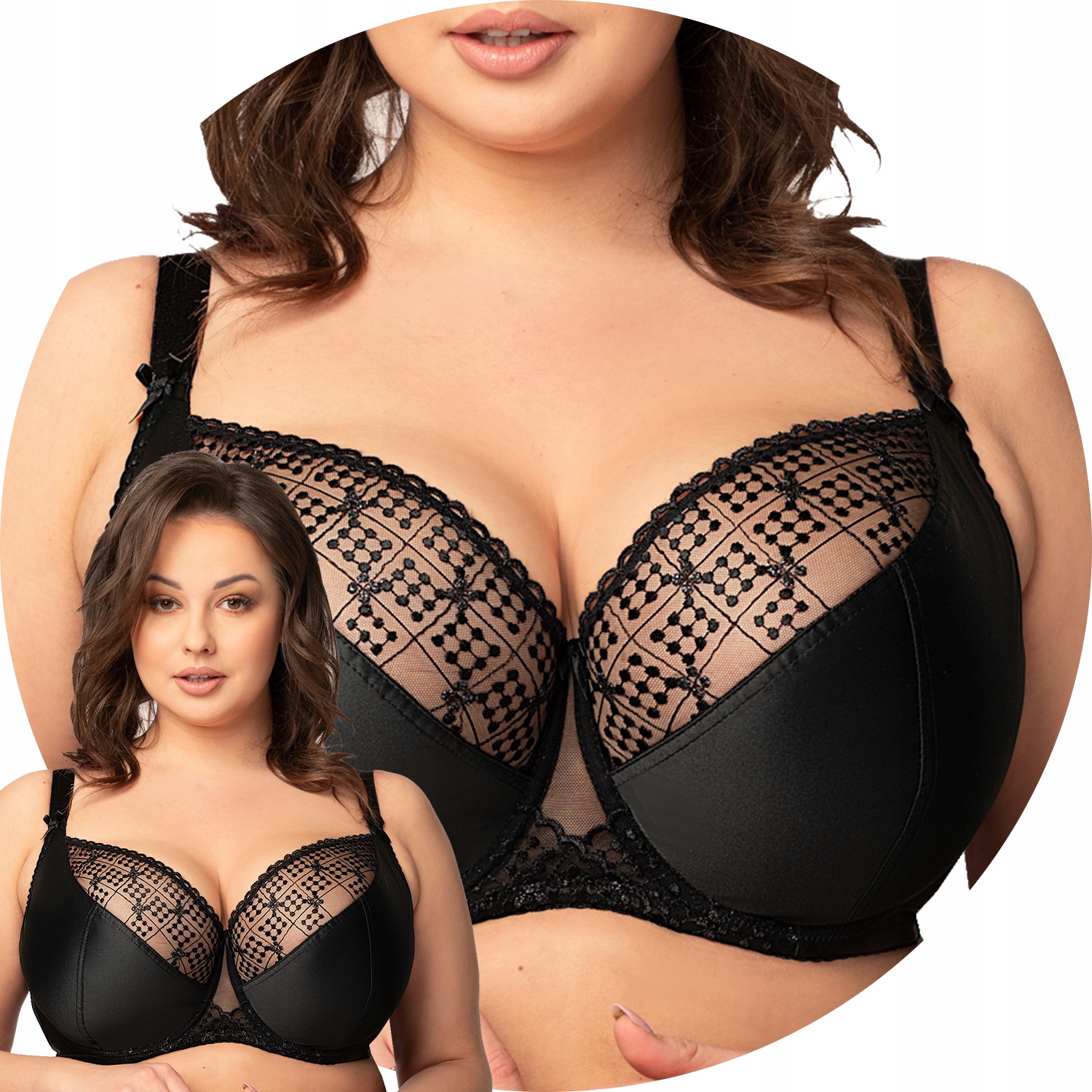 Nessa Ksymena N500 černá výšivka Měkká podprsenka 65E Soft