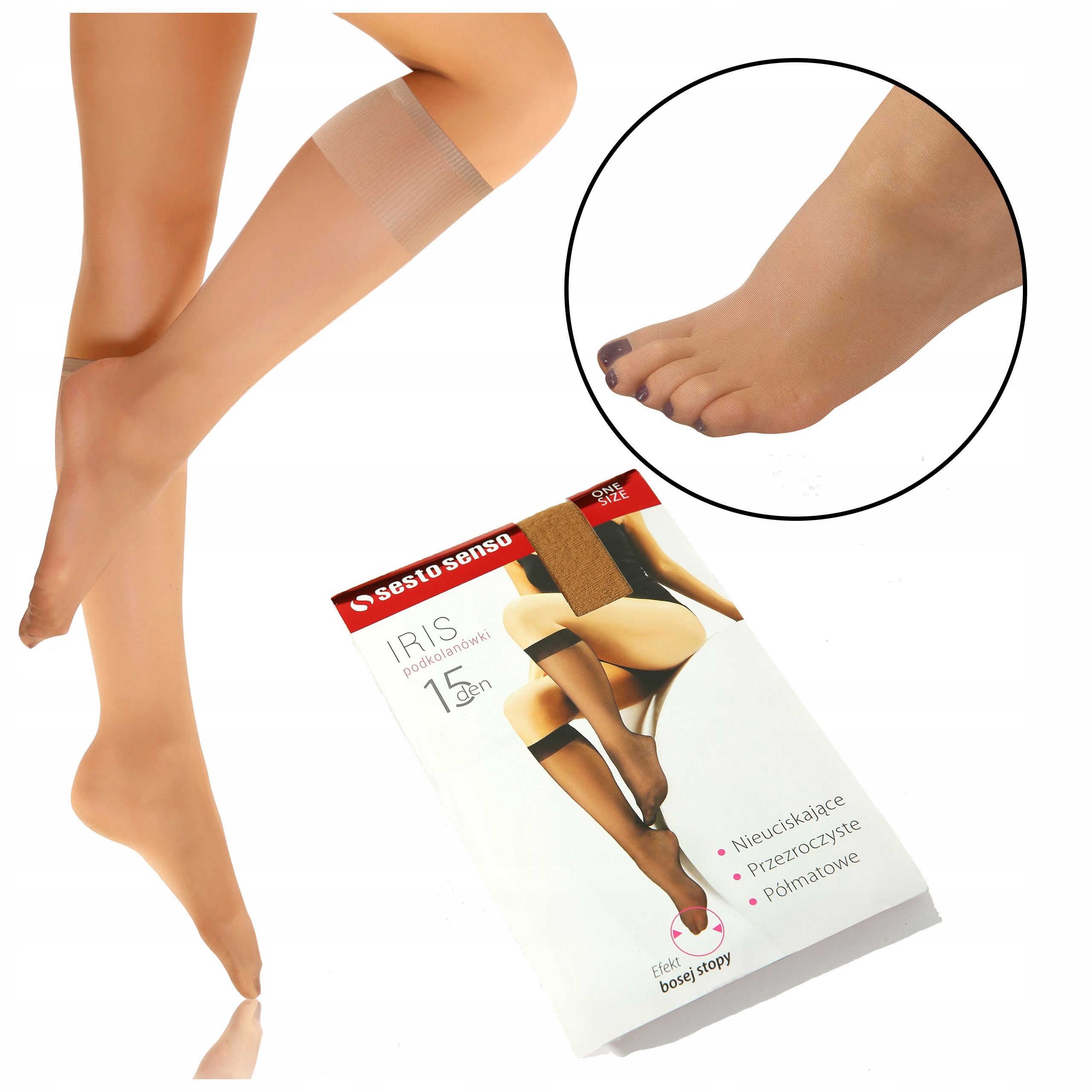 

2x Podkolanówki Efekt Bosej Stopy Iris Sesto Senso