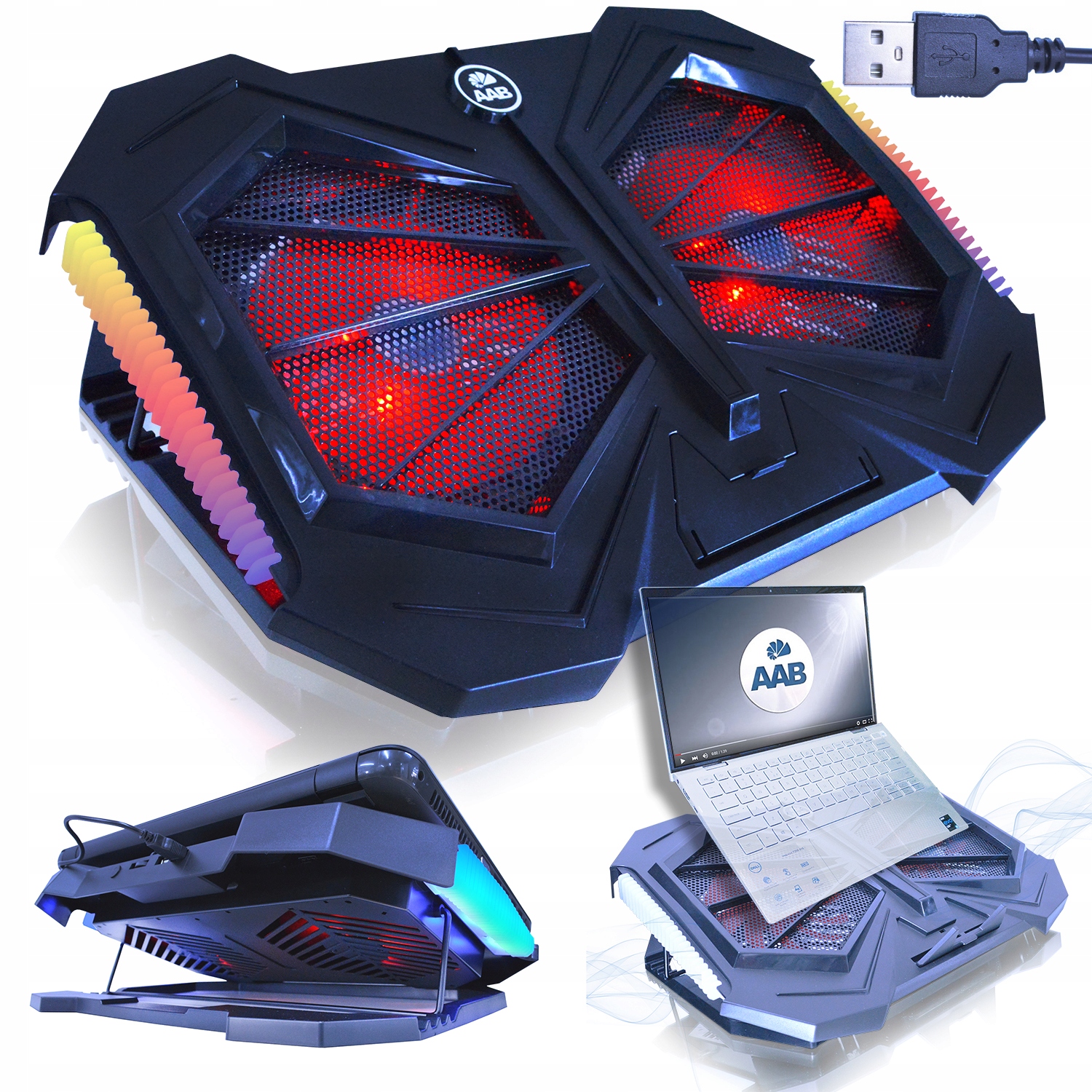 AABCOOLING БЕСШУМНАЯ ОХЛАЖДАЮЩАЯ ПОДСТАВКА ДЛЯ НОУТБУКА-A 15,6