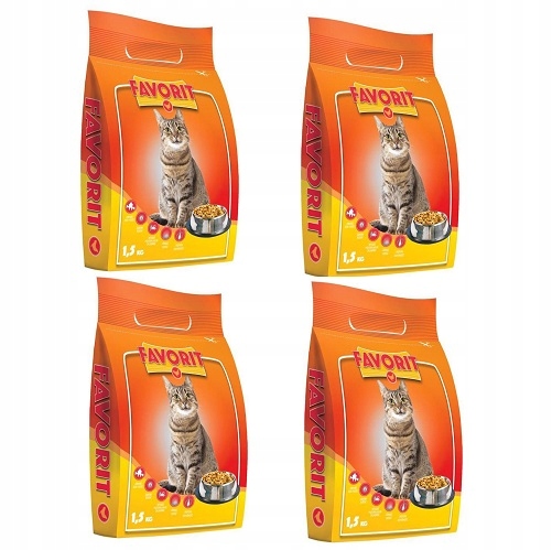 Levně Favorit suché krmivo pro kočky, kuřecí 6 kg (4x 1,5 kg)