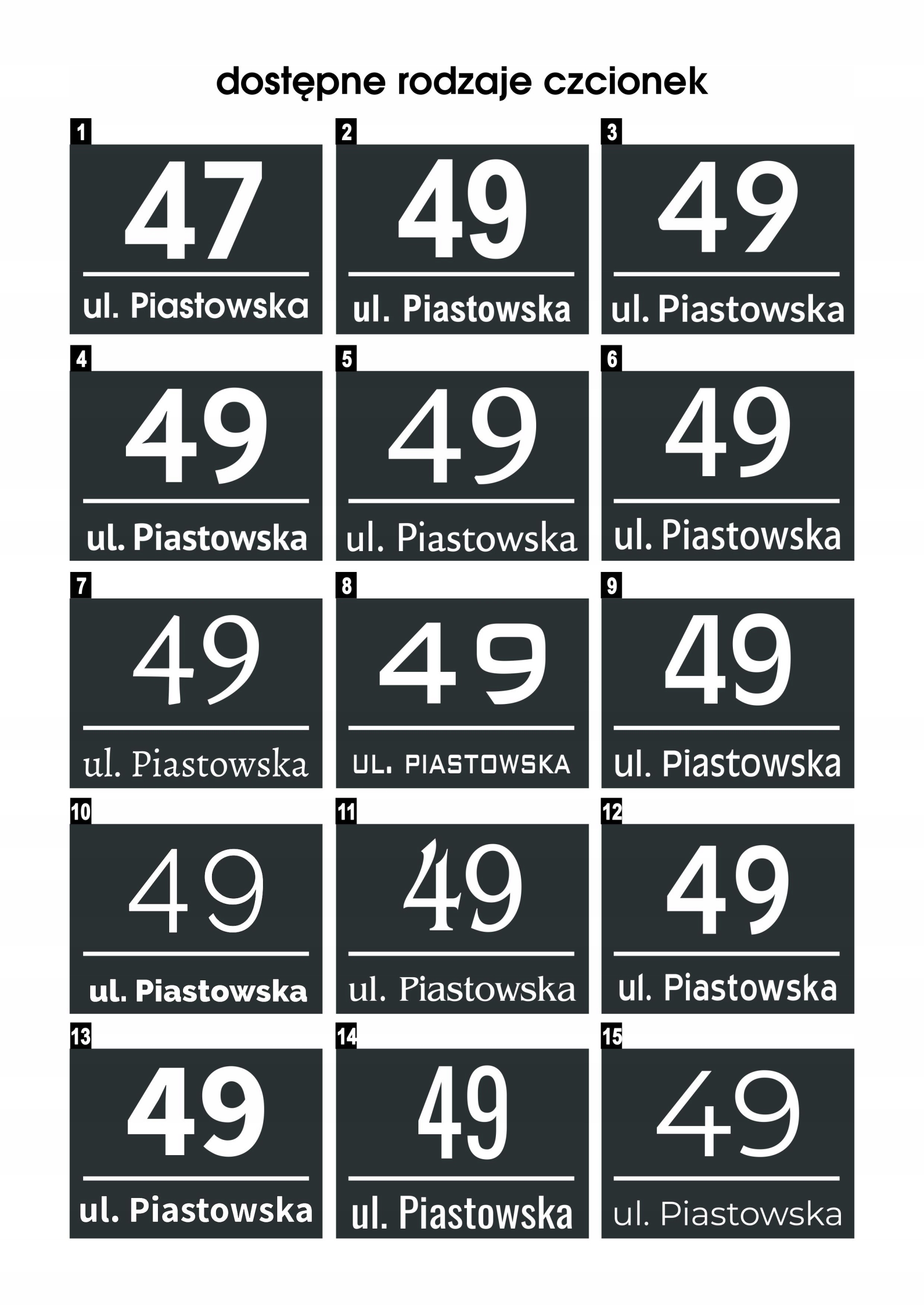 Tabliczka adresowa z numerem domu 40x30 antracyt Szerokość produktu 40 cm