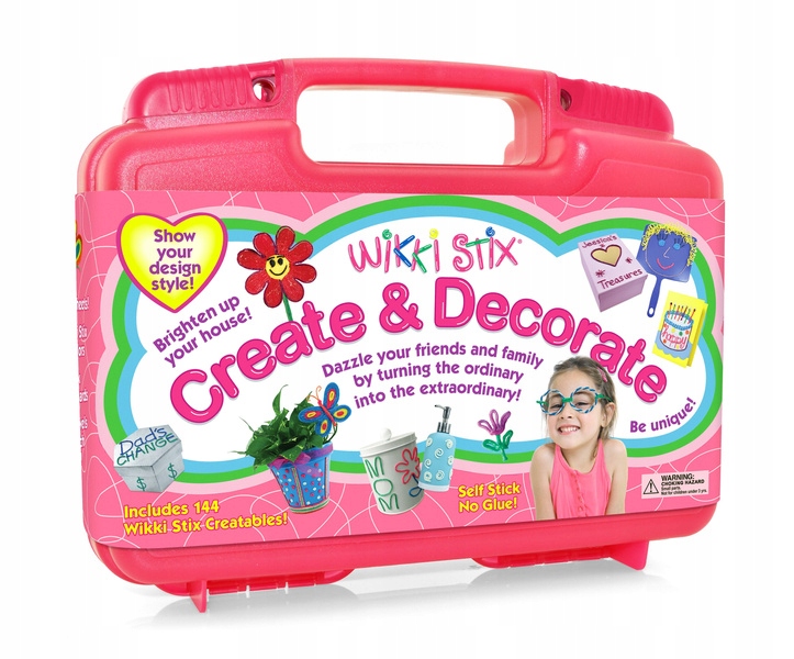 Woskowe Sznureczki Wikki Stix Różowa Walizka 144el