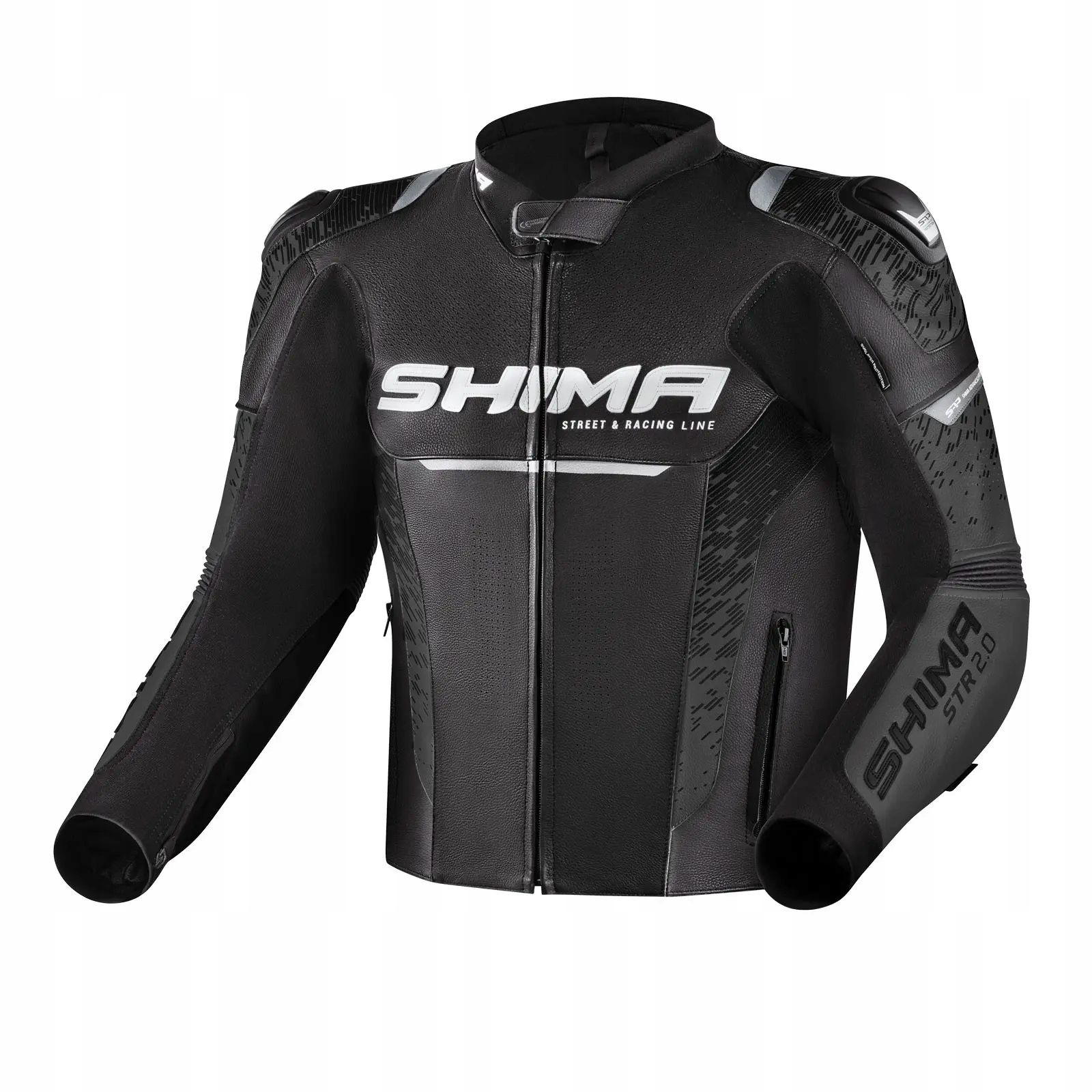 Shima Str 2.0 Black Kožená moto bunda