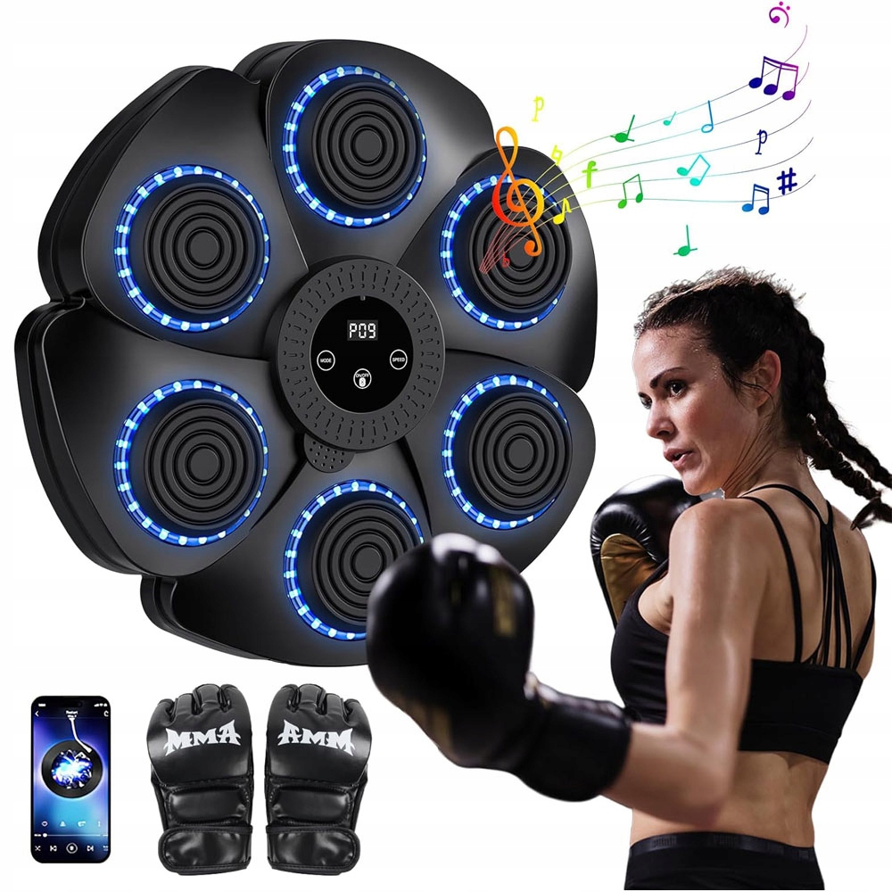 Music Boxing Machine Ściana Bokserska Bluetooth Led 18 Prędkości 9 Tryby