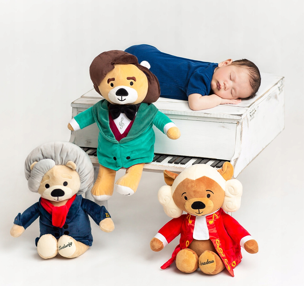 Zabawka grająca muzykę Mozarta - Miś Amadeusz Kolor dominujący wielokolorowy