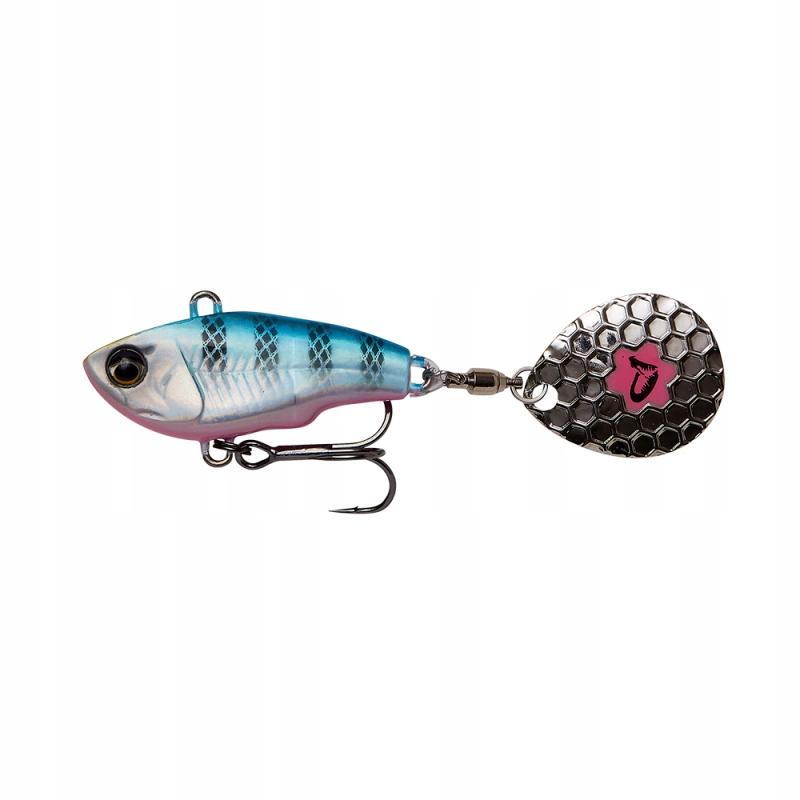 Wirujący ogonek Fat Tail Spin Savage Gear 8cm 24g Blue Silver Pink