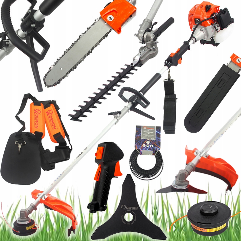 Kosa Spalinowa 4w1 Kosiarka Nożyce Do Żywopłotu Piła Pilarka Demon 3KM