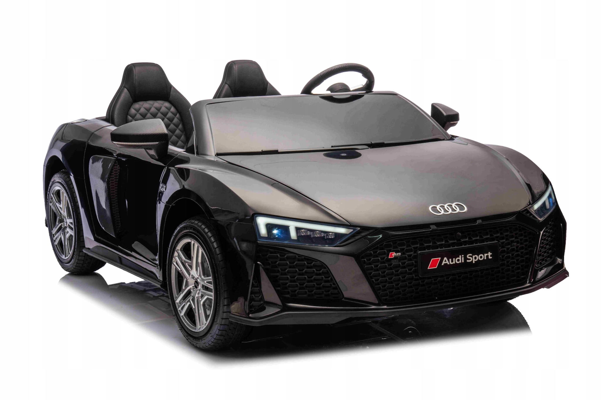Samochodzik elektryczny Audi Spyder R8 Lift Czarny Led pasy audio pilot