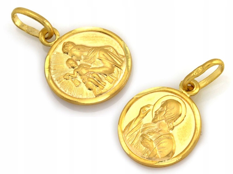 Medailon škapulíř oboustranný zlato 585 14k 1.11g bez kamenů devocionálie