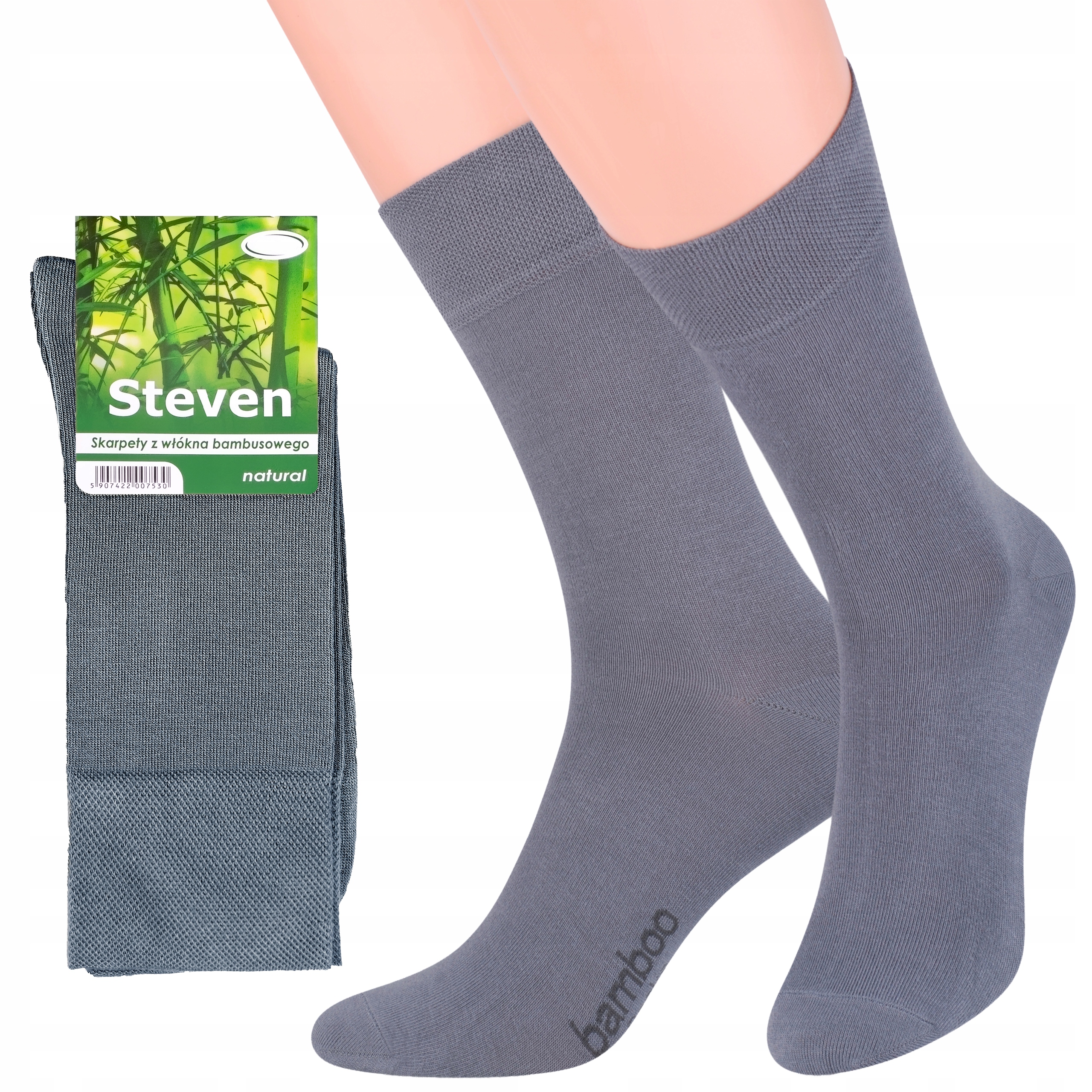

Steven 086 Skarpety Bambusowe Męskie Szary 38-40