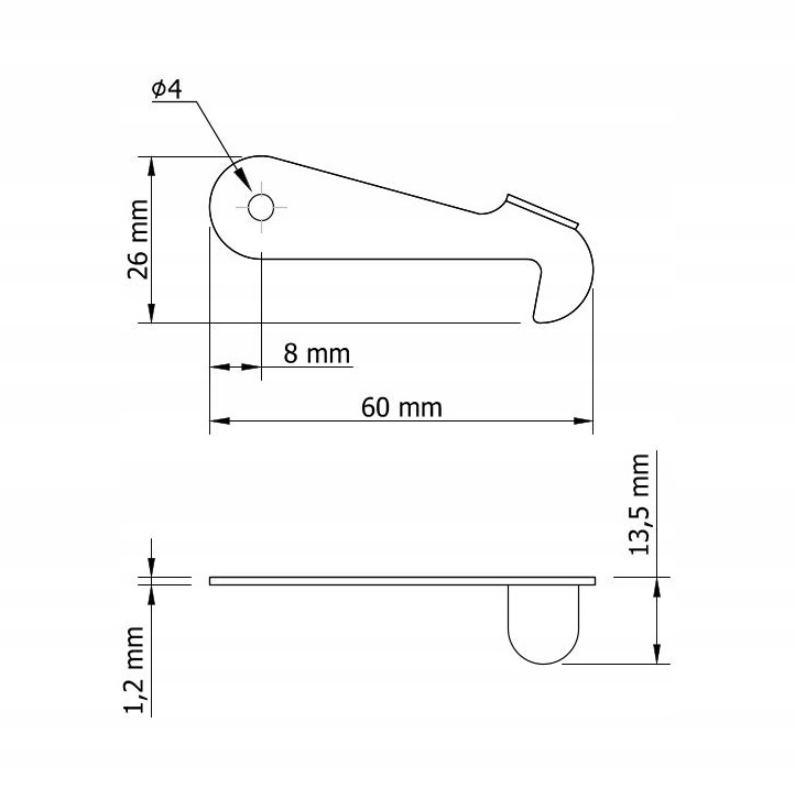 Haczyk do stołu, stołów, hak zaczep do blatów Marka Global Service