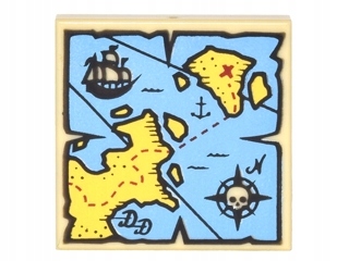

Lego Tan Tile 2x2 Mapa Skarbu 3068bpb0929 1szt