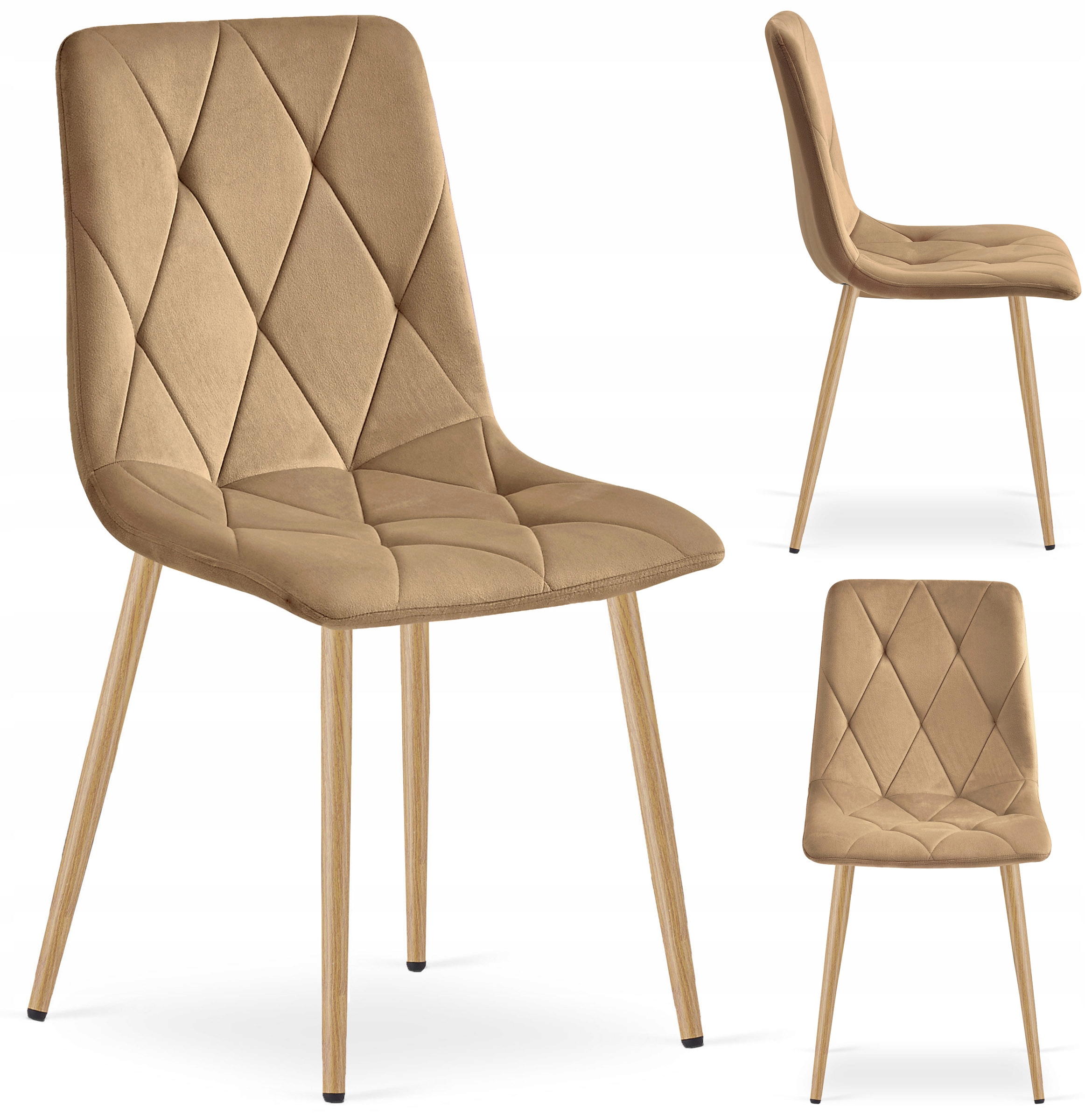 Krzesło Tapicerowane Welurowe Velvet Do Salonu Kuchni Jadalni Lumines