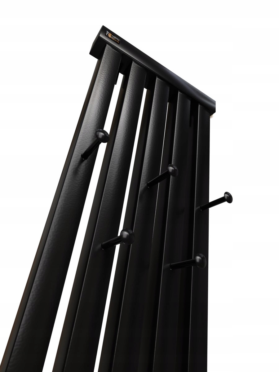 Panelový radiátor s věšáky Azali 160/24 Černý, přípojka 50 mm