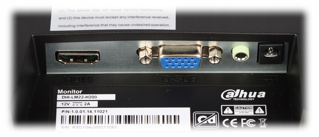 MONITOR 21.5" VGA, HDMI, AUDIO DAHUA Kolor czarny