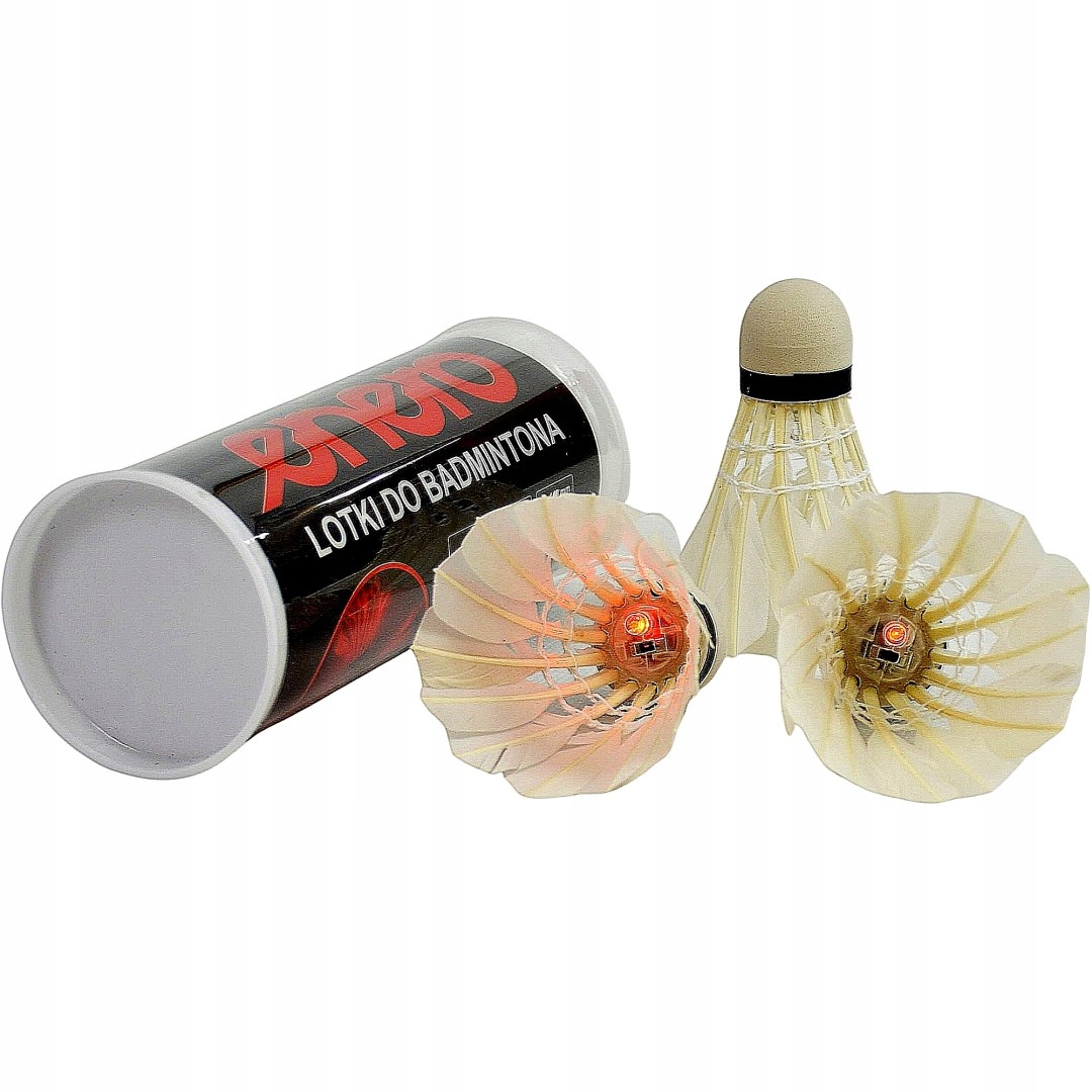 Lotka Badminton Z Piór 3 Szt Led Enero