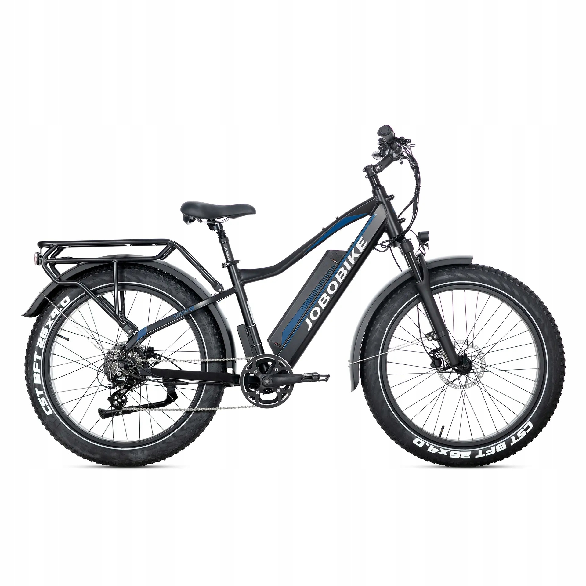 Rower elektryczny Jobobike Robin Pro czarno-niebieski FatBike 20Ah