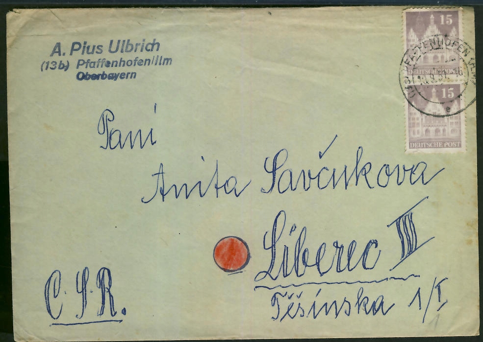 Deutsche Post nr 82 x 2 1951 r / Pfaffenhofen