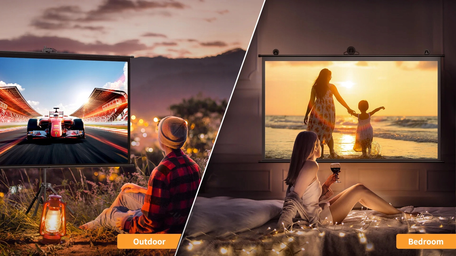 Ekran do Projektora rzutnika przenośny 84" duży 16:9 FULL HD +STATYW Stan opakowania oryginalne