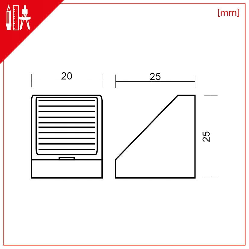 KĄTOWNIK MEBLOWY ŁĄCZNIK DO PŁYTY MEBLOWEJ BRĄZ Marka furniLED